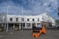 View of Radhustorg square in Akureyri downtown, the Capital of Nordurland eystra region in North of Iceland